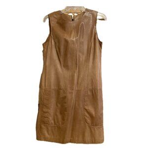 Vince Size 8 (Runs Small) Brown Leather Dress